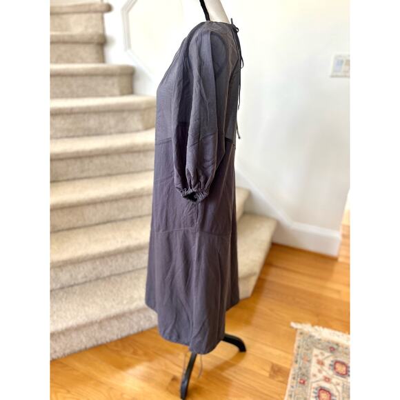 NWOT Zara Grey Puff Sleeve Bias Cut Lagenlook Dress - Picture 5 of 8